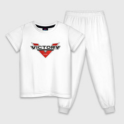 Пижама хлопковая детская Victory USA Мото Лого Z, цвет: белый