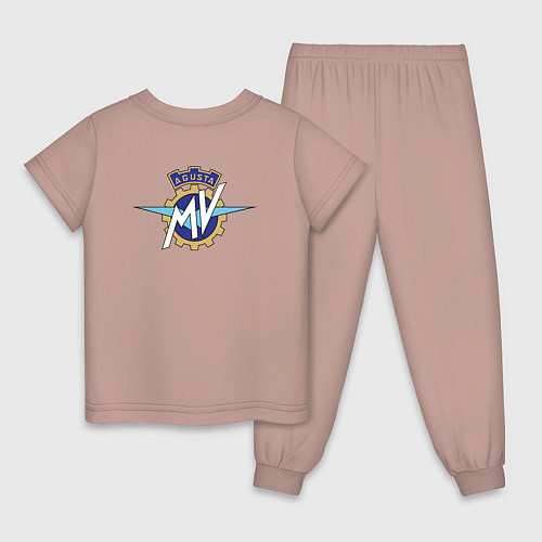 Детская пижама MV Agusta Мото Лого Z / Пыльно-розовый – фото 2