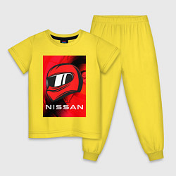 Пижама хлопковая детская Nissan - Paint, цвет: желтый
