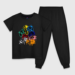 Пижама хлопковая детская Game Controller, цвет: черный