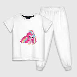 Пижама хлопковая детская Пинки Пай, цвет: белый