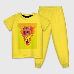 Пижама хлопковая детская Очень странные дела сериал, цвет: желтый