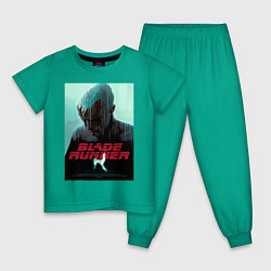 Пижама хлопковая детская Слезы в дожде Blade Runner, цвет: зеленый