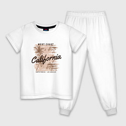 Пижама хлопковая детская Калифорния лето, цвет: белый