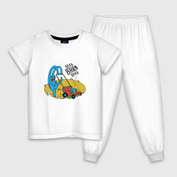 Пижама хлопковая детская Пришелец Газонокосильщик, цвет: белый