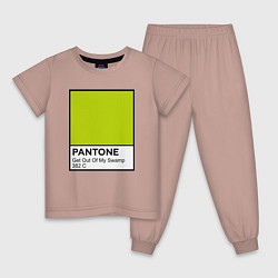 Пижама хлопковая детская Shrek: Pantone Color, цвет: пыльно-розовый