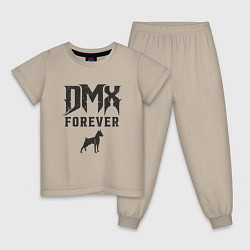 Пижама хлопковая детская DMX Forever, цвет: миндальный