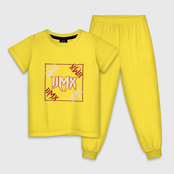 Пижама хлопковая детская DMX Power, цвет: желтый