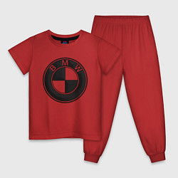 Пижама хлопковая детская BMW LOGO CARBON, цвет: красный