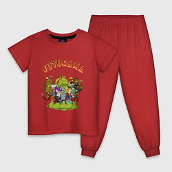 Пижама хлопковая детская Slurm team, цвет: красный