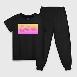 Пижама хлопковая детская Закатный Vice City, цвет: черный