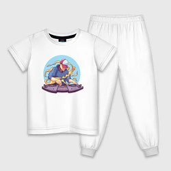 Пижама хлопковая детская ДИДЖЕЙ DJ Z, цвет: белый