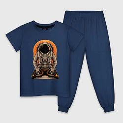 Пижама хлопковая детская Космонавт диджей - cosmo DJ, цвет: тёмно-синий