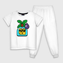 Пижама хлопковая детская SPROUT ICON 3, цвет: белый
