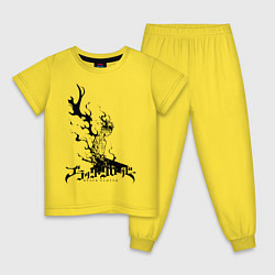 Пижама хлопковая детская Черный Аста Черный Клевер, цвет: желтый