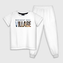 Пижама хлопковая детская Resident Evil 8 Village Logo, цвет: белый