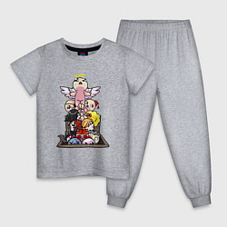 Пижама хлопковая детская THE BINDING OF ISAAC, цвет: меланж