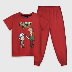 Пижама хлопковая детская Friendzoned цвета красный — фото 1