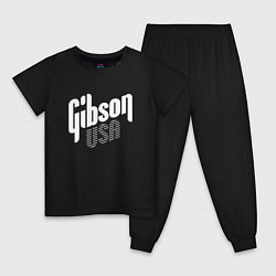 Пижама хлопковая детская GIBSON USA, цвет: черный