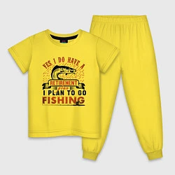 Пижама хлопковая детская I plan to fishing, цвет: желтый