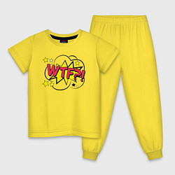 Пижама хлопковая детская WTF?, цвет: желтый