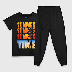 Пижама хлопковая детская SUMMER TIME, цвет: черный