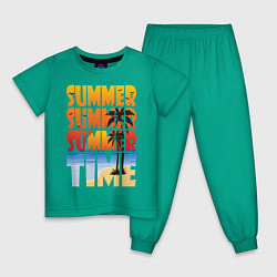 Пижама хлопковая детская SUMMER TIME, цвет: зеленый