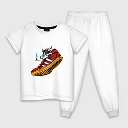 Пижама хлопковая детская Jordan Cleats, цвет: белый