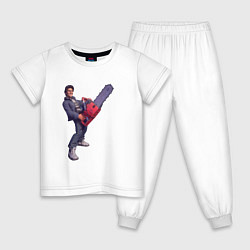 Пижама хлопковая детская Том Круз: ретро стиль, цвет: белый