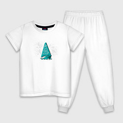 Пижама хлопковая детская Плыть по океану, цвет: белый