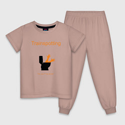 Пижама хлопковая детская Trainspotting Style, цвет: пыльно-розовый