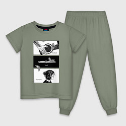 Пижама хлопковая детская Endure and survive, цвет: авокадо