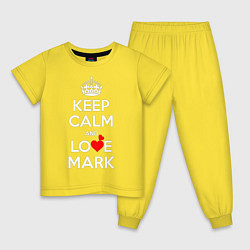 Пижама хлопковая детская Будь спок и люби Марка, цвет: желтый