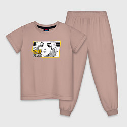 Пижама хлопковая детская МИККИ ТОКИЙСКИЕ МСТИТЕЛИ, цвет: пыльно-розовый
