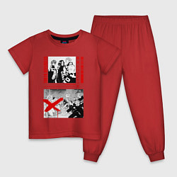 Пижама хлопковая детская Токийские мстители банда, цвет: красный