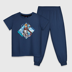 Пижама хлопковая детская Tartaglia, цвет: тёмно-синий