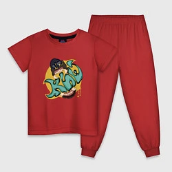 Пижама хлопковая детская КИШ, цвет: красный