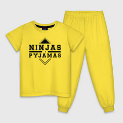 Пижама хлопковая детская Ninjas In Pyjamas, цвет: желтый