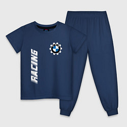 Пижама хлопковая детская БМВ - Pro Racing, цвет: тёмно-синий