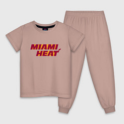 Пижама хлопковая детская NBA - Miami Heat, цвет: пыльно-розовый