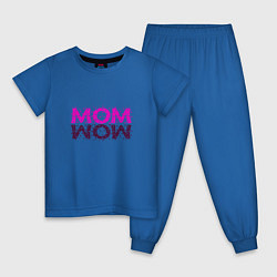 Пижама хлопковая детская MOM, цвет: синий