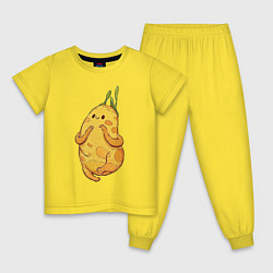 Пижама хлопковая детская Милая картошка, цвет: желтый