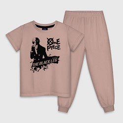 Пижама хлопковая детская THE BLACK LEG - SANJI, цвет: пыльно-розовый