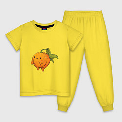 Пижама хлопковая детская Мандаринчик, цвет: желтый