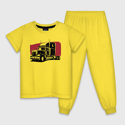 Пижама хлопковая детская Truck red, цвет: желтый