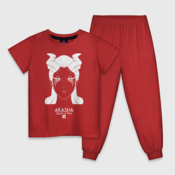 Пижама хлопковая детская Акаша из Доты 2, цвет: красный