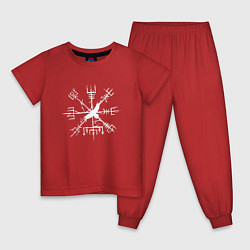 Пижама хлопковая детская VEGVISIR РУНЫ RUNES Z, цвет: красный