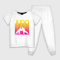 Пижама хлопковая детская Judo Sport, цвет: белый
