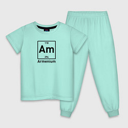 Пижама хлопковая детская Am -Armenium, цвет: мятный