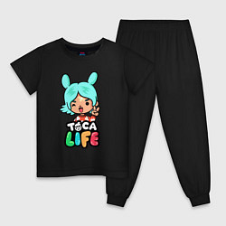 Пижама хлопковая детская Toca Life, цвет: черный